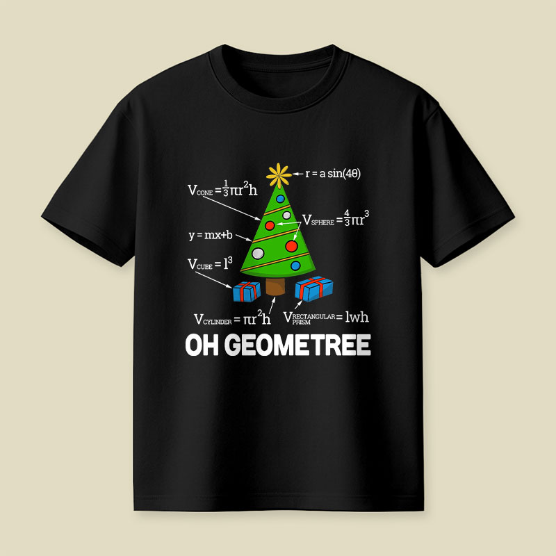Math Geometry Christmas Tree Geometree Playful T-Shirt