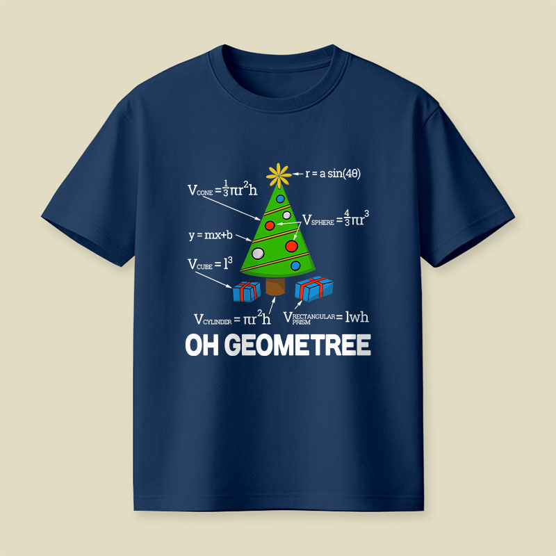 Math Geometry Christmas Tree Geometree Playful T-Shirt
