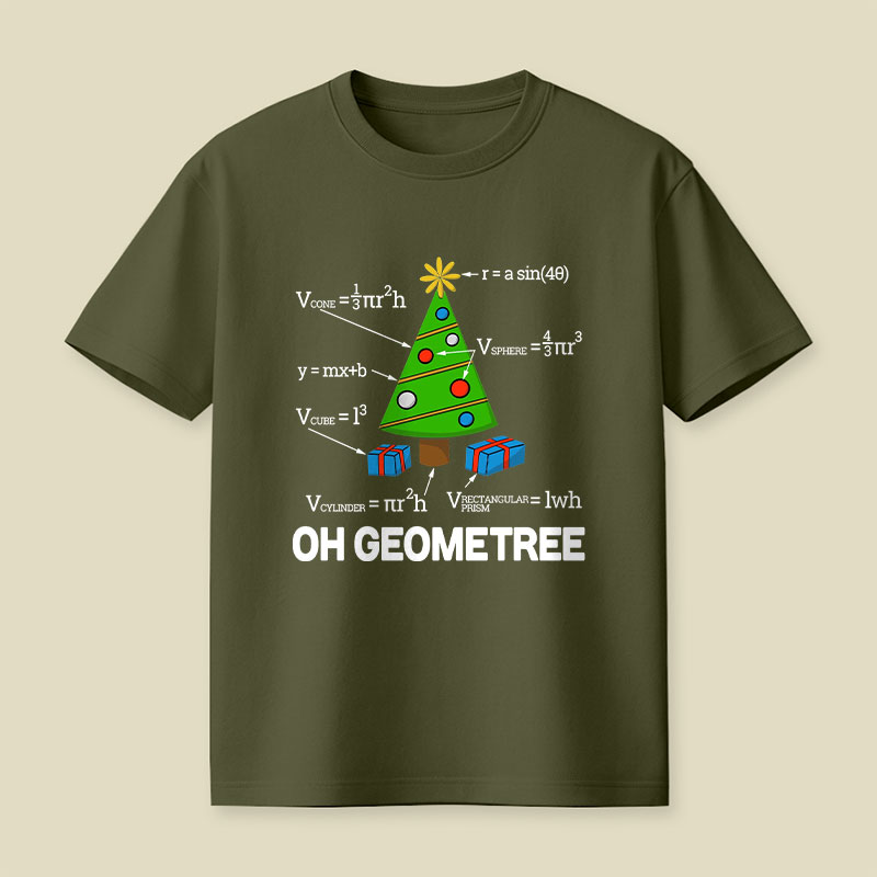 Math Geometry Christmas Tree Geometree Playful T-Shirt