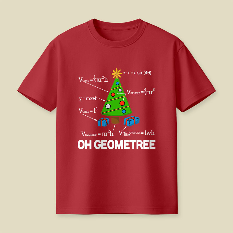 Math Geometry Christmas Tree Geometree Playful T-Shirt