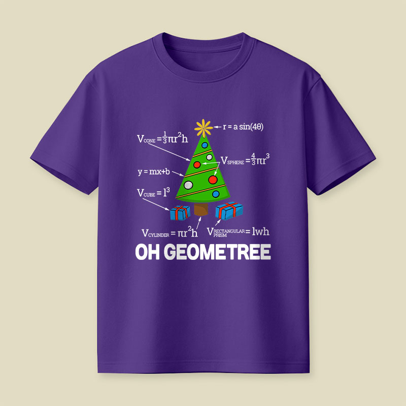 Math Geometry Christmas Tree Geometree Playful T-Shirt