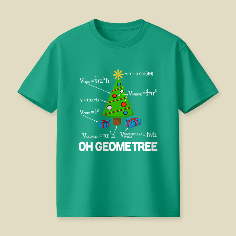 Math Geometry Christmas Tree Geometree Playful T-Shirt