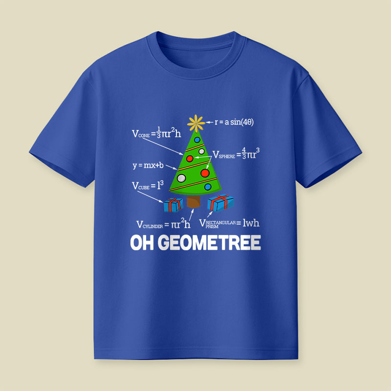 Math Geometry Christmas Tree Geometree Playful T-Shirt