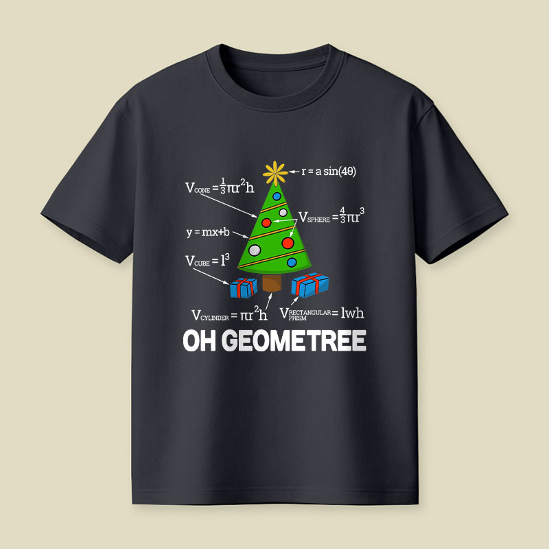 Math Geometry Christmas Tree Geometree Playful T-Shirt