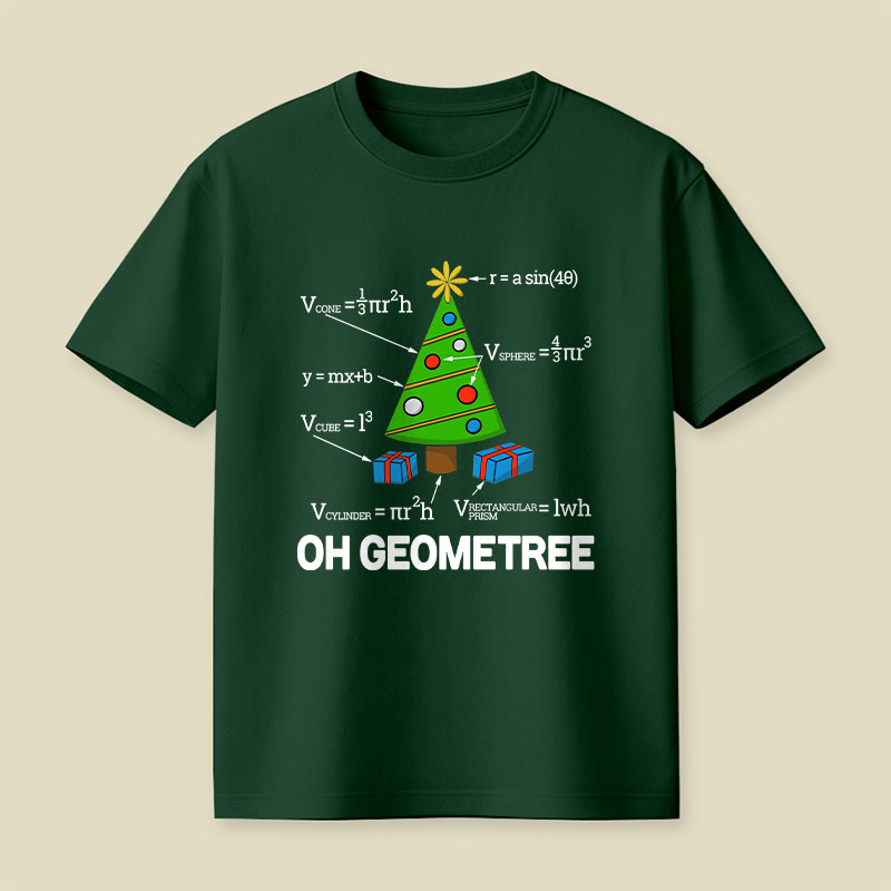 Math Geometry Christmas Tree Geometree Playful T-Shirt