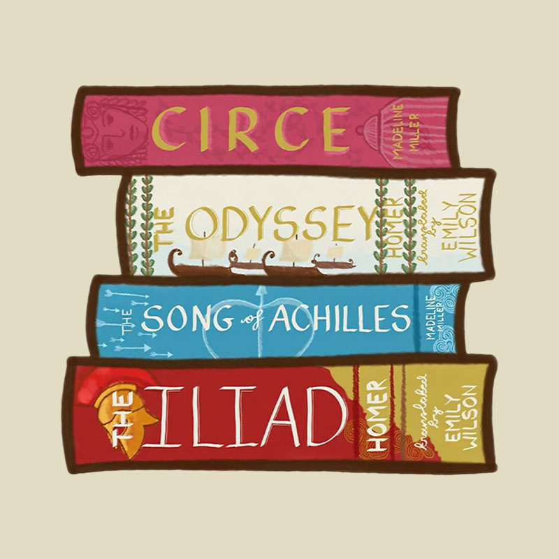 Greek Mythology Bookstack Playful T-Shirt