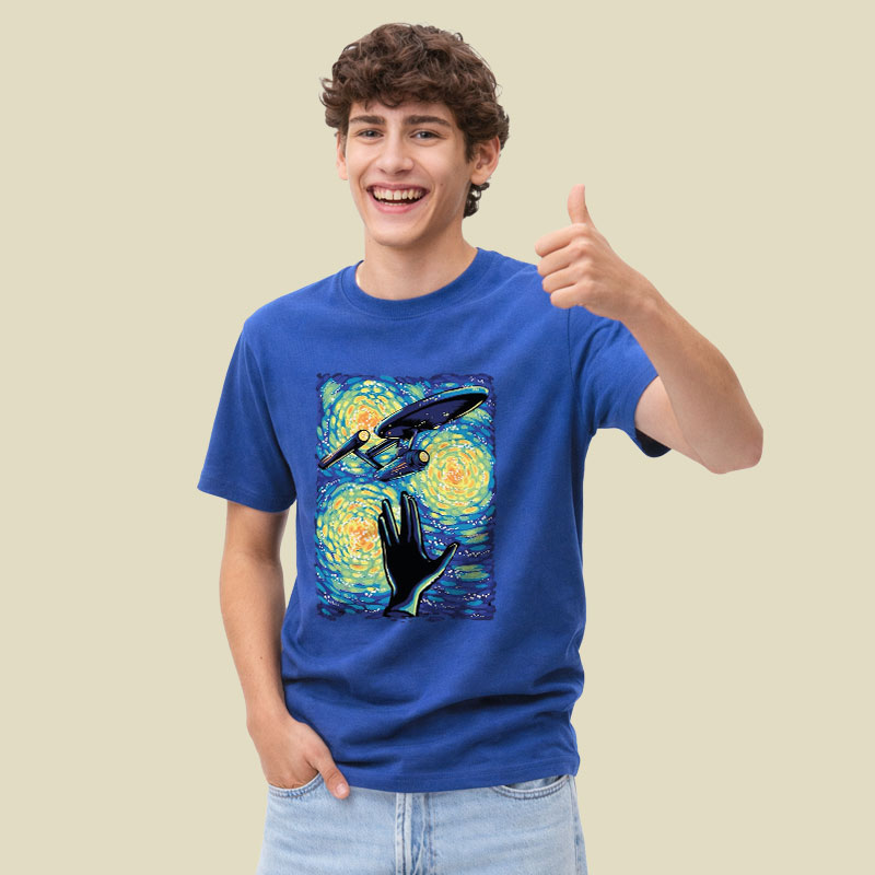 Retro Sci-Fi Illustration Enterprise Playful T-Shirt