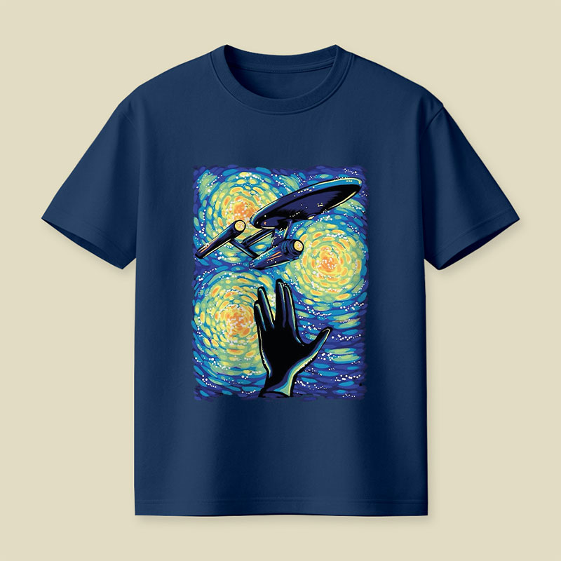 Retro Sci-Fi Illustration Enterprise Playful T-Shirt
