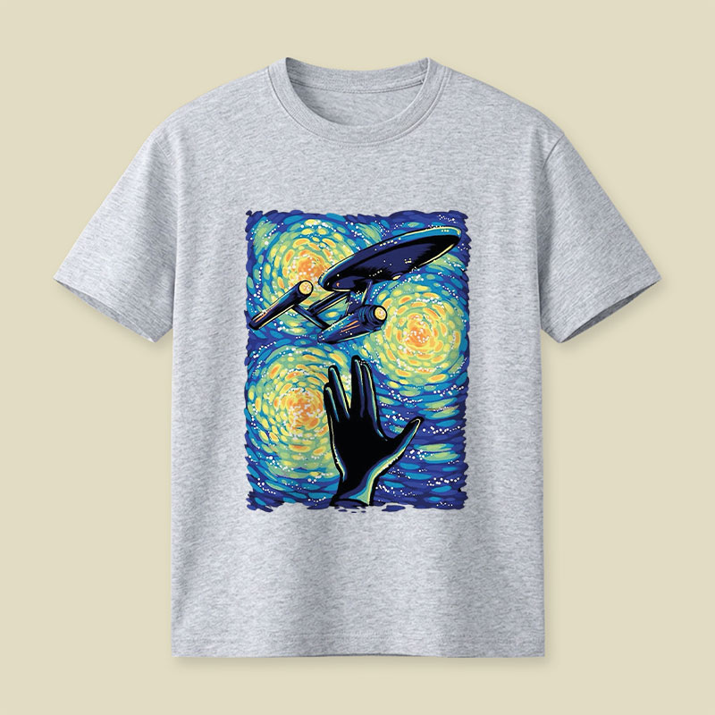 Retro Sci-Fi Illustration Enterprise Playful T-Shirt