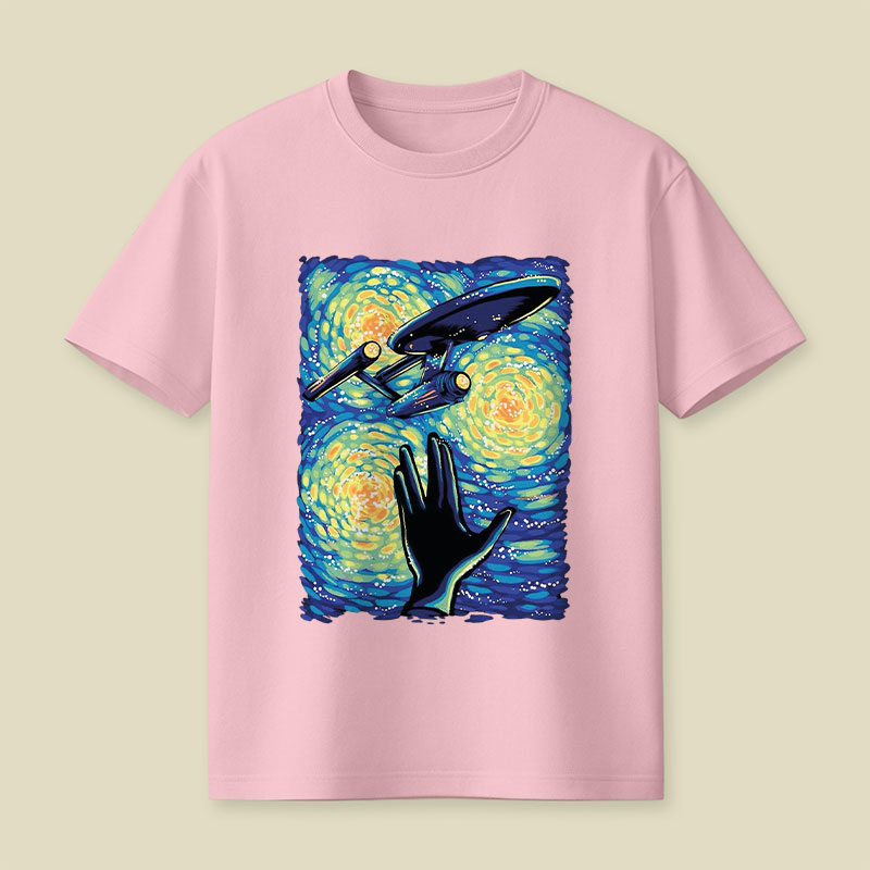 Retro Sci-Fi Illustration Enterprise Playful T-Shirt