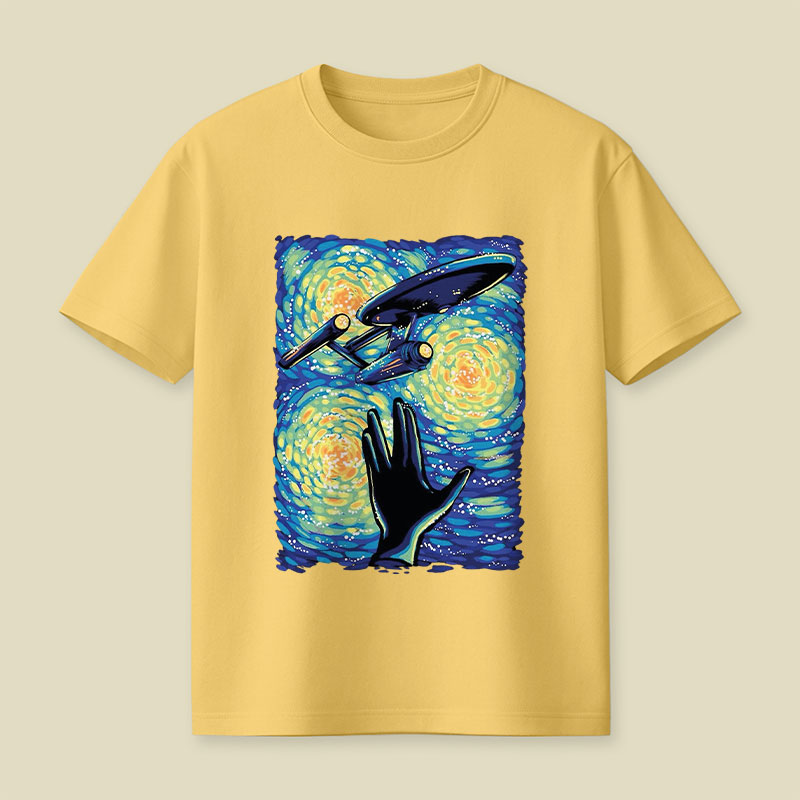 Retro Sci-Fi Illustration Enterprise Playful T-Shirt