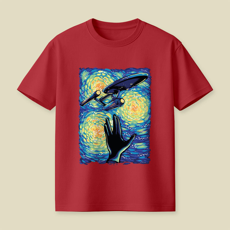 Retro Sci-Fi Illustration Enterprise Playful T-Shirt
