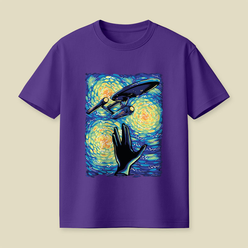Retro Sci-Fi Illustration Enterprise Playful T-Shirt