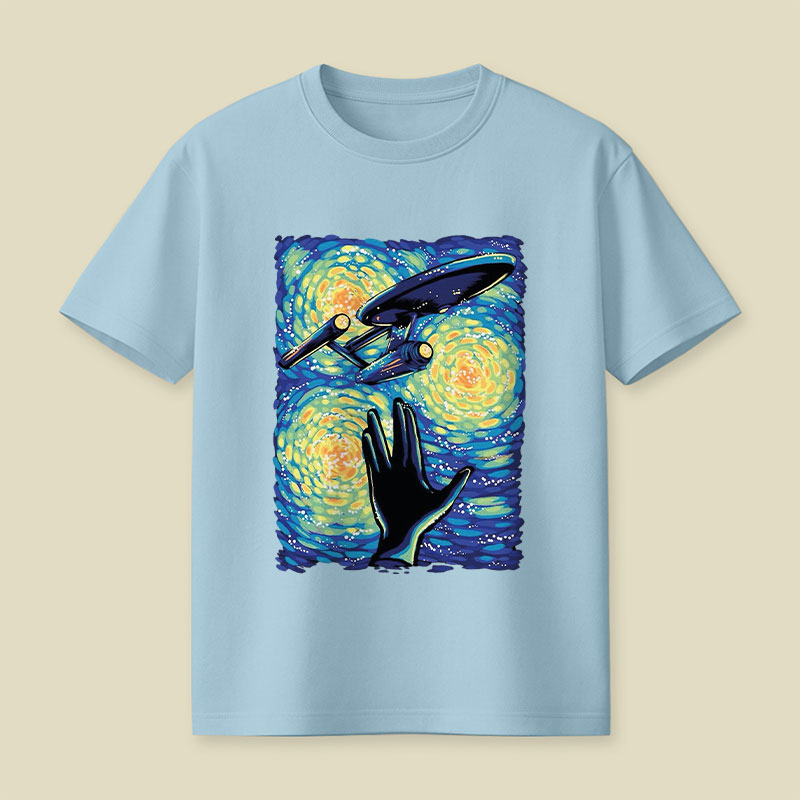 Retro Sci-Fi Illustration Enterprise Playful T-Shirt