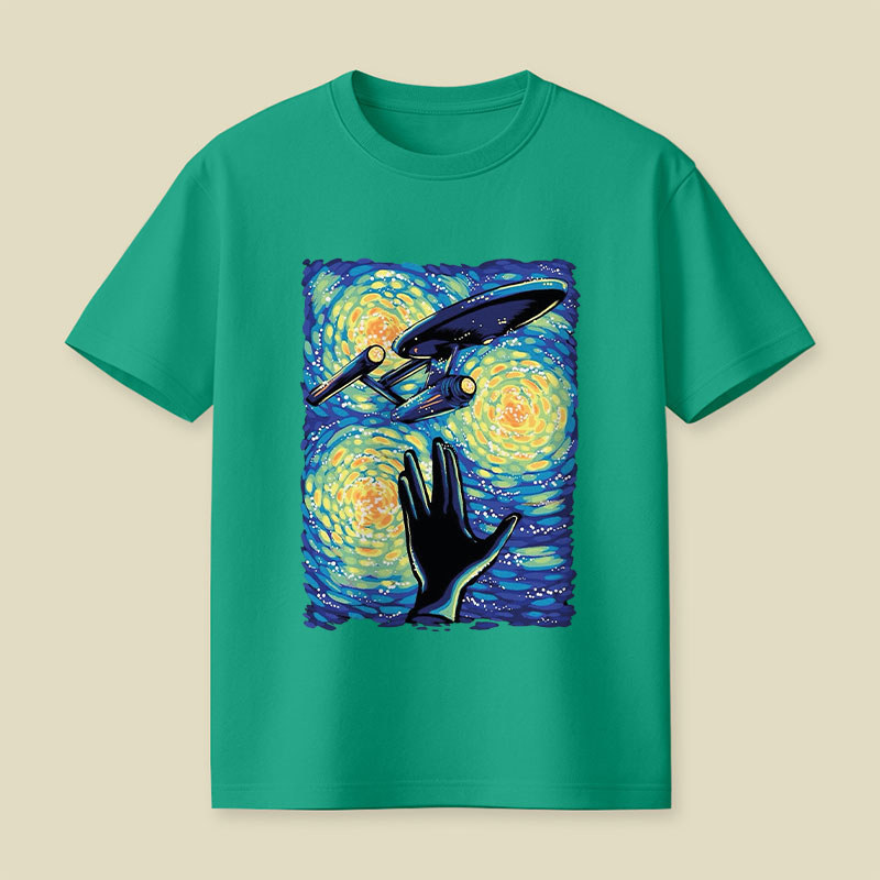 Retro Sci-Fi Illustration Enterprise Playful T-Shirt