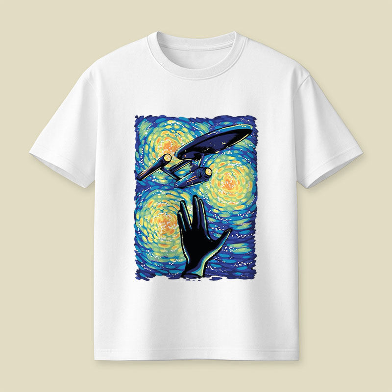 Retro Sci-Fi Illustration Enterprise Playful T-Shirt