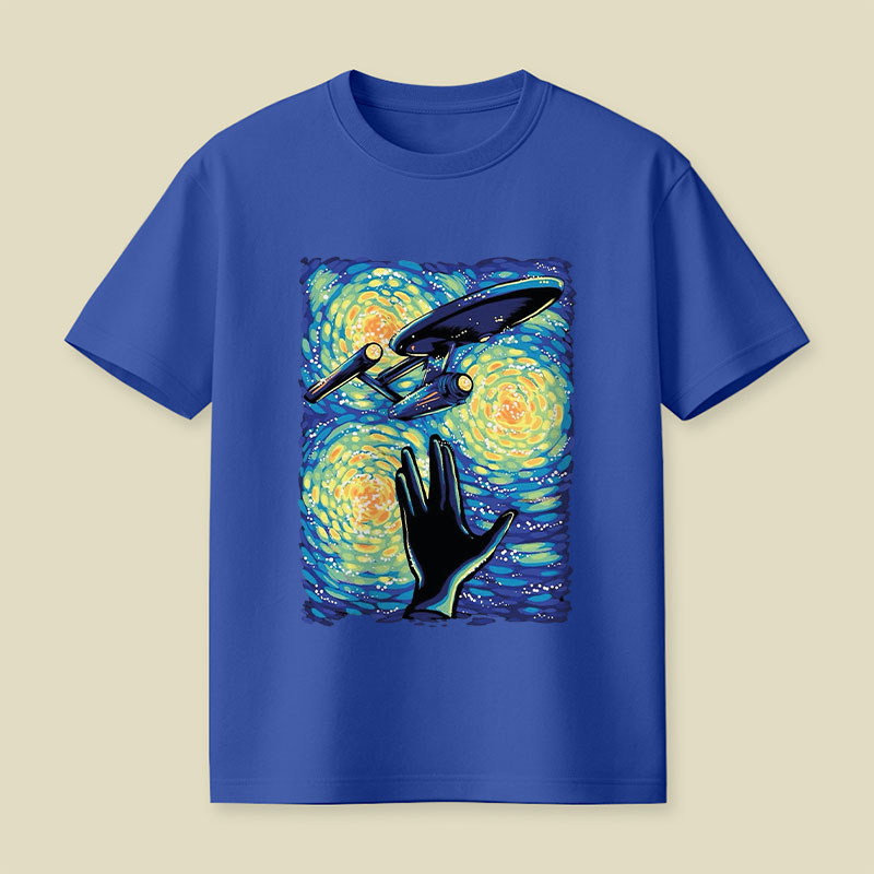 Retro Sci-Fi Illustration Enterprise Playful T-Shirt
