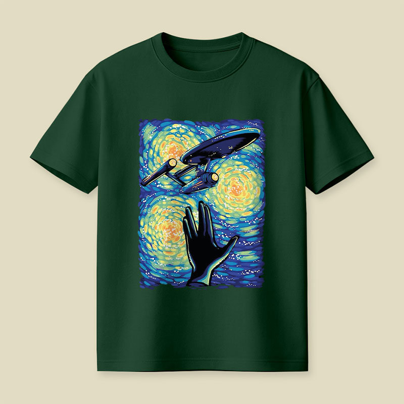 Retro Sci-Fi Illustration Enterprise Playful T-Shirt