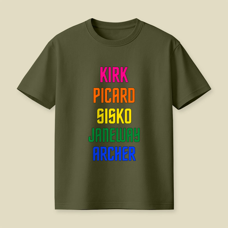 The Captains of Trek Playful T-Shirt