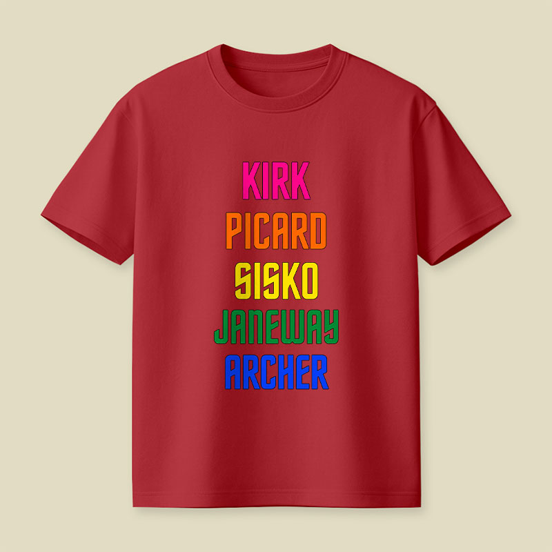 The Captains of Trek Playful T-Shirt