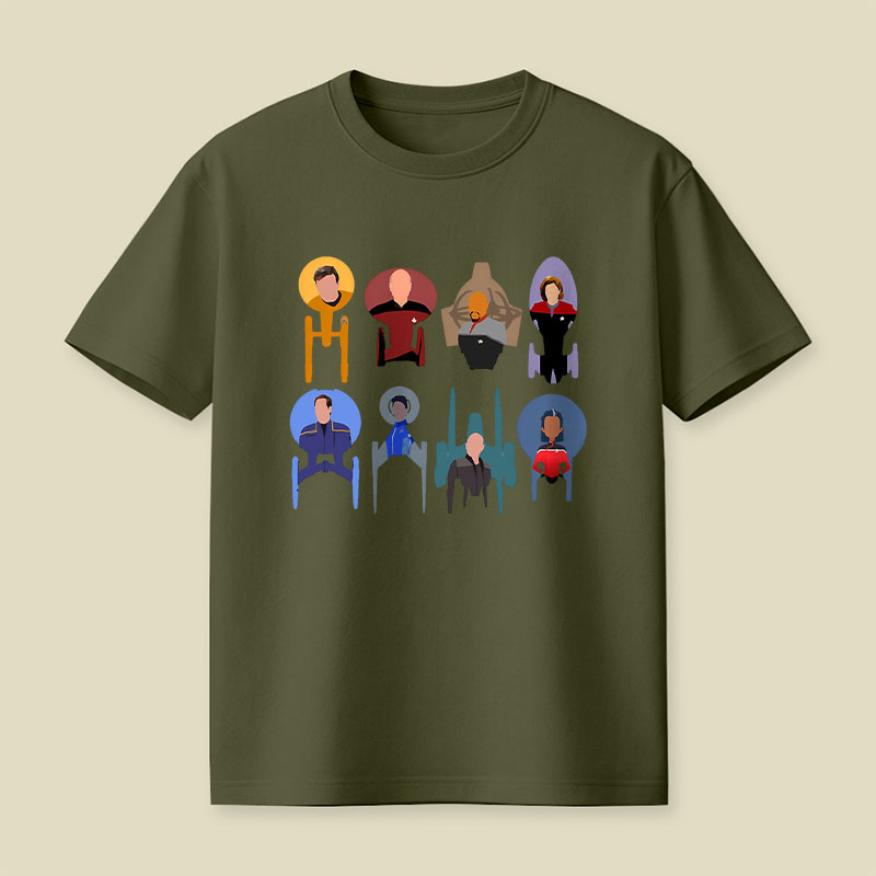 Trek Ships Captains Playful T-Shirt