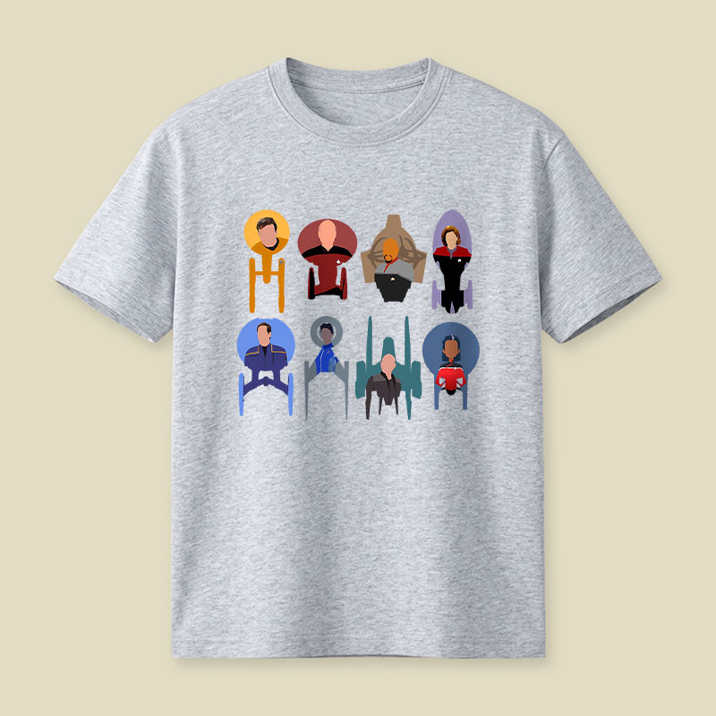 Trek Ships Captains Playful T-Shirt