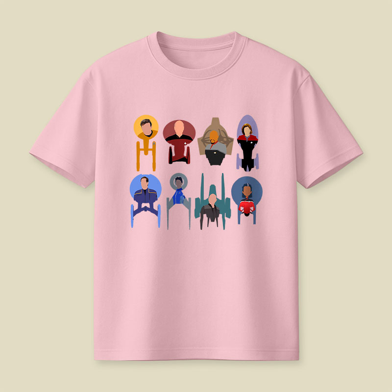 Trek Ships Captains Playful T-Shirt
