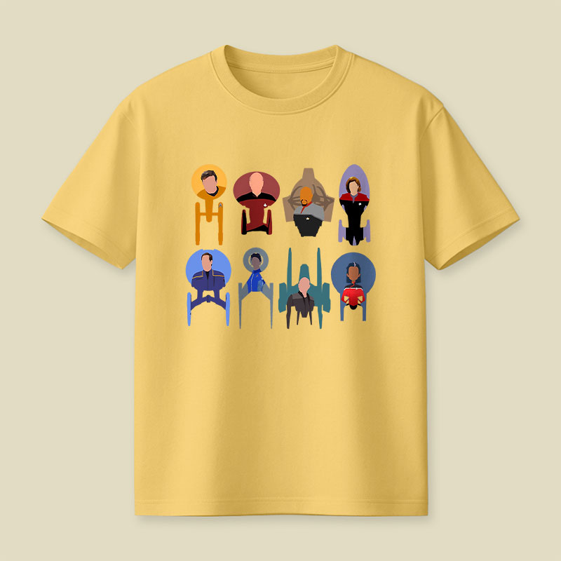 Trek Ships Captains Playful T-Shirt