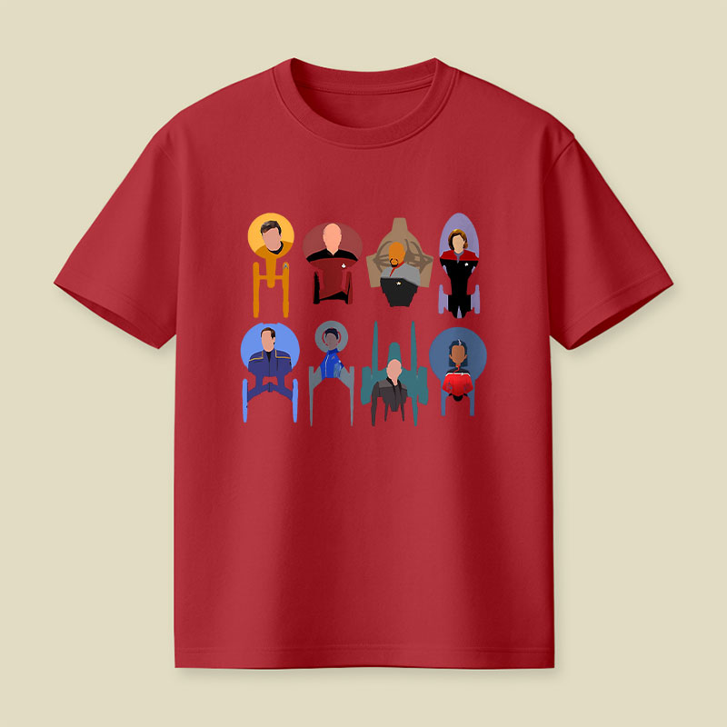 Trek Ships Captains Playful T-Shirt