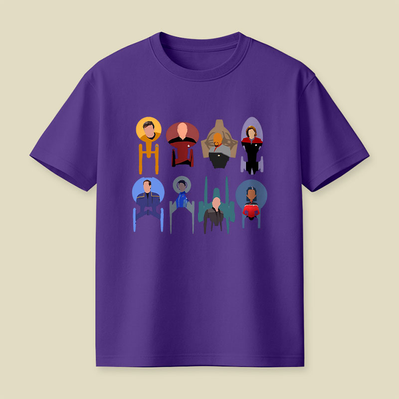 Trek Ships Captains Playful T-Shirt