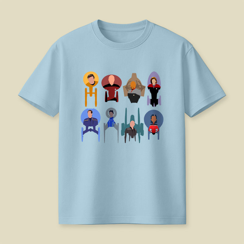 Trek Ships Captains Playful T-Shirt