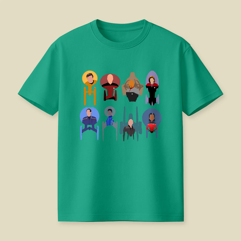 Trek Ships Captains Playful T-Shirt