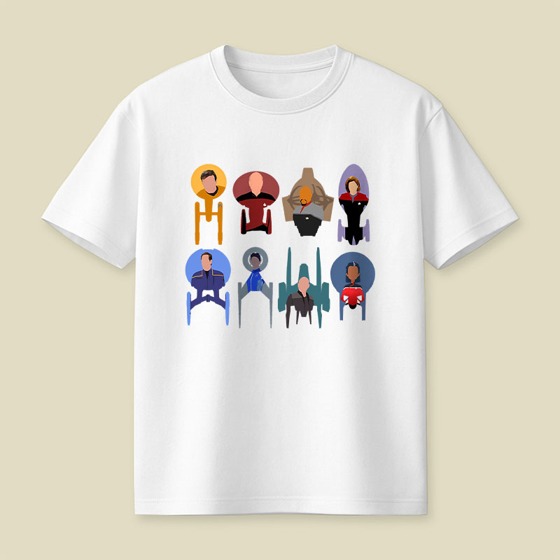 Trek Ships Captains Playful T-Shirt