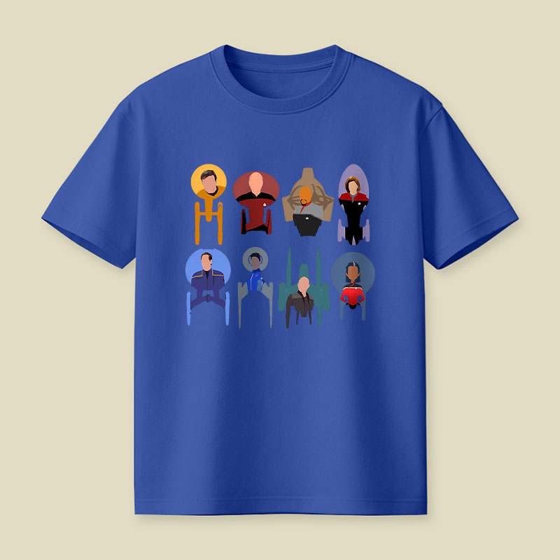 Trek Ships Captains Playful T-Shirt
