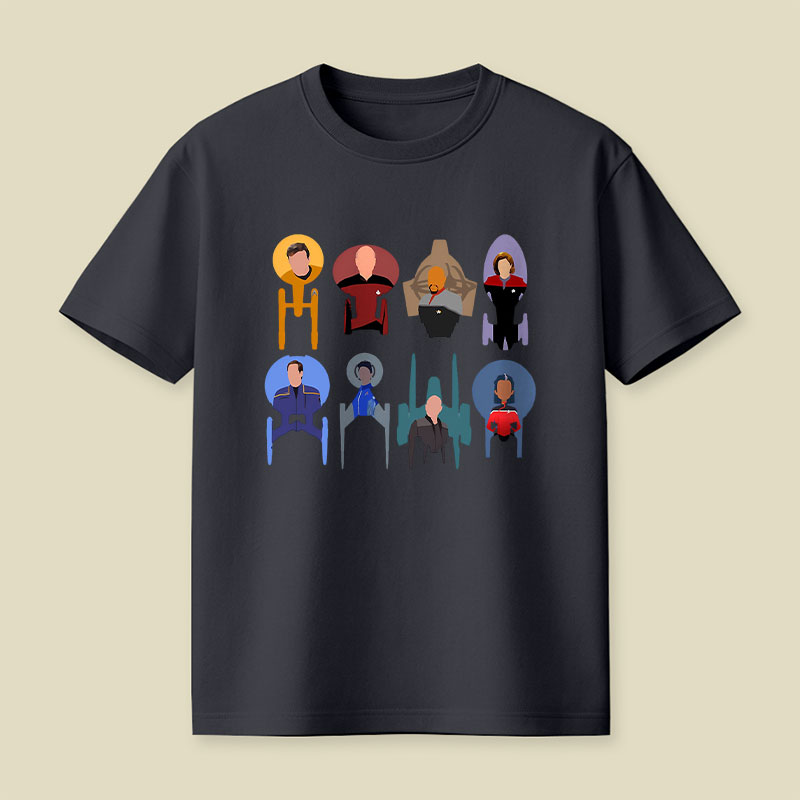 Trek Ships Captains Playful T-Shirt