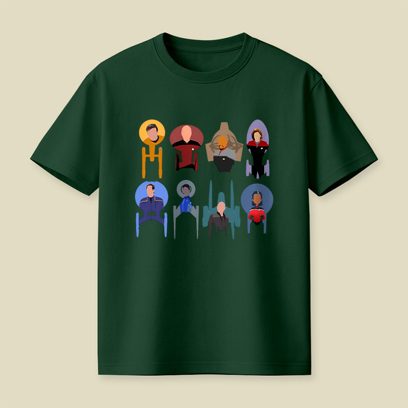 Trek Ships Captains Playful T-Shirt