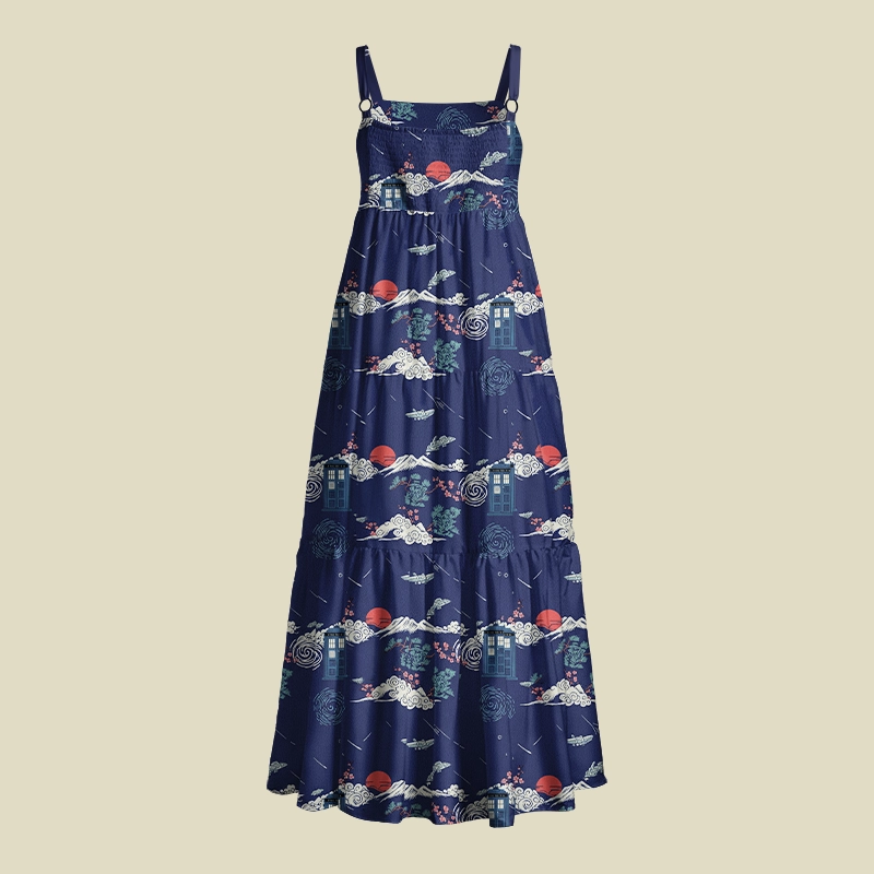 Time Machine Floating Cloud Playful Maxi Dress