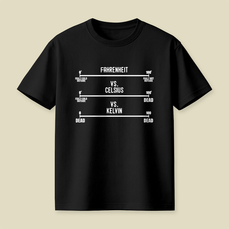 Fahrenheit Celsius Kelvin Temperature Playful T-Shirt