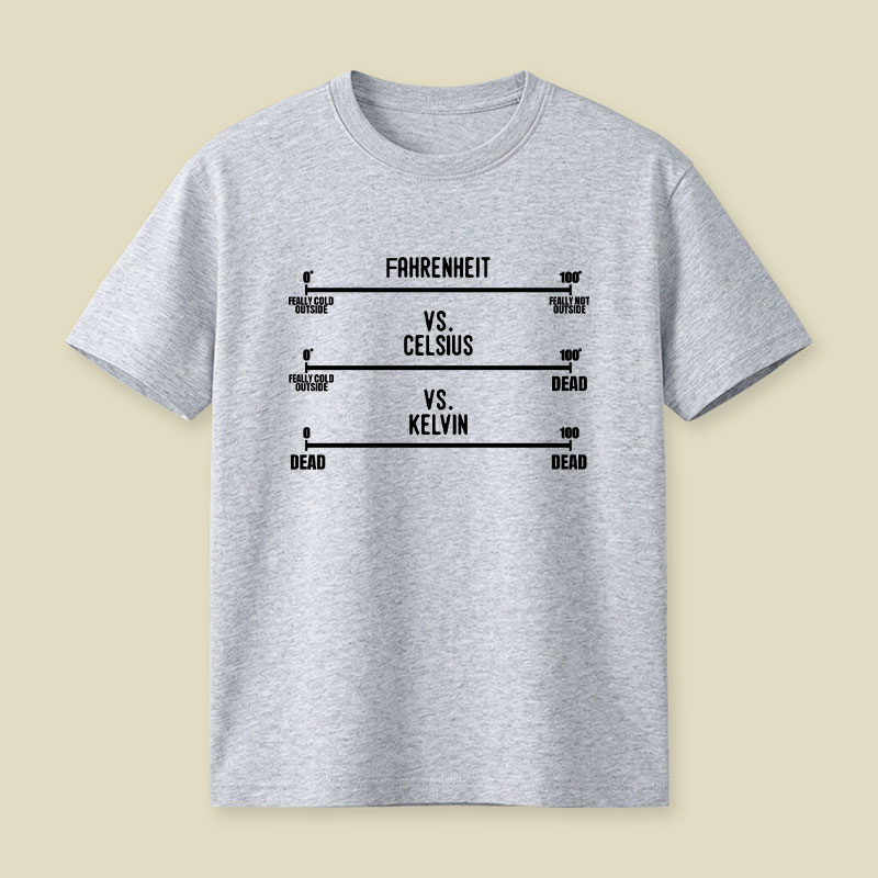 Fahrenheit Celsius Kelvin Temperature Playful T-Shirt
