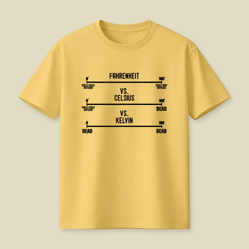 Fahrenheit Celsius Kelvin Temperature Playful T-Shirt