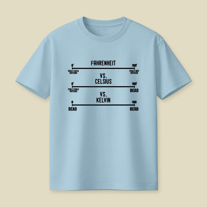 Fahrenheit Celsius Kelvin Temperature Playful T-Shirt
