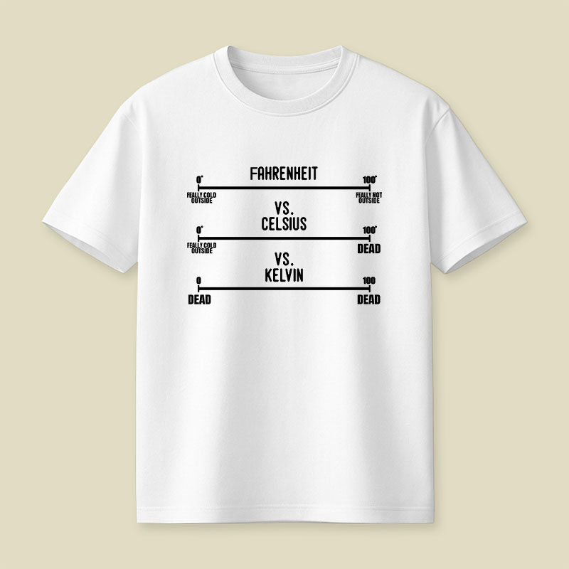 Fahrenheit Celsius Kelvin Temperature Playful T-Shirt