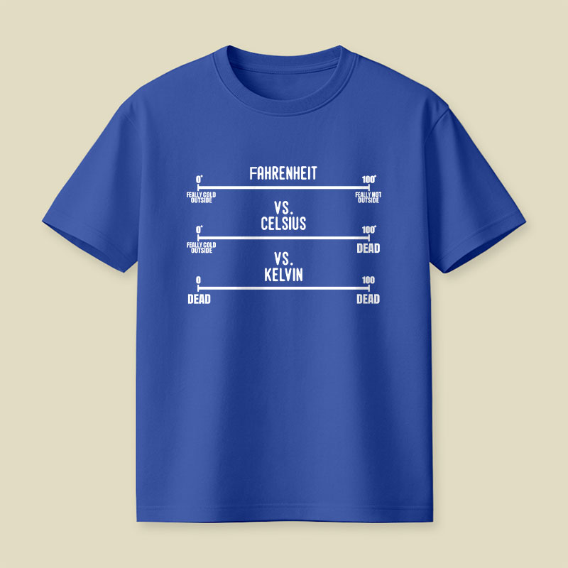Fahrenheit Celsius Kelvin Temperature Playful T-Shirt