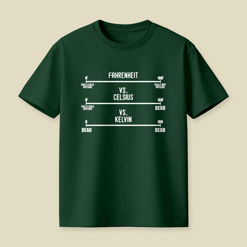 Fahrenheit Celsius Kelvin Temperature Playful T-Shirt