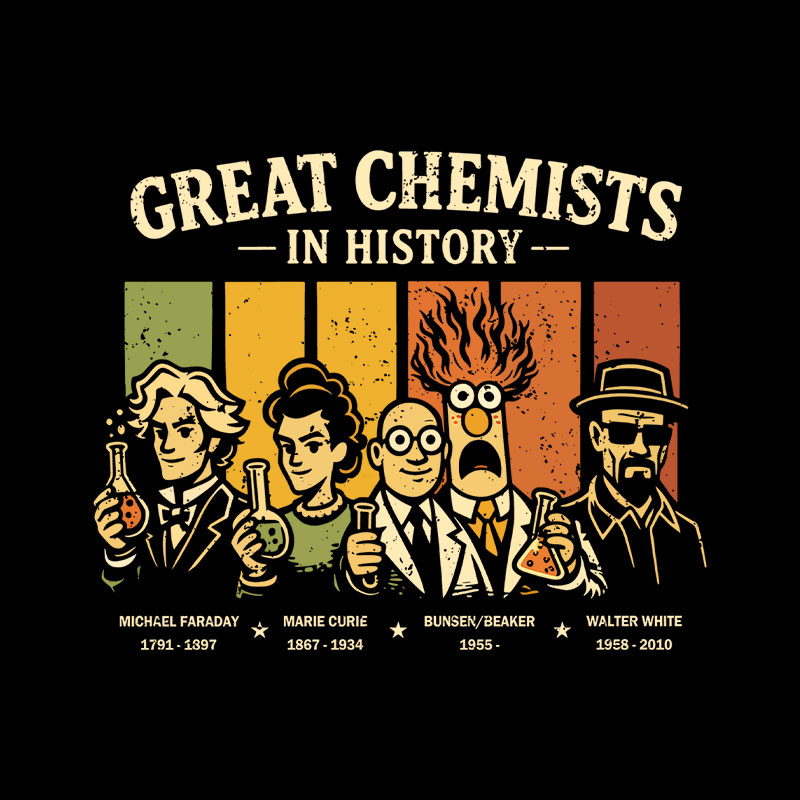 Great Chemists In History Playful T-Shirt