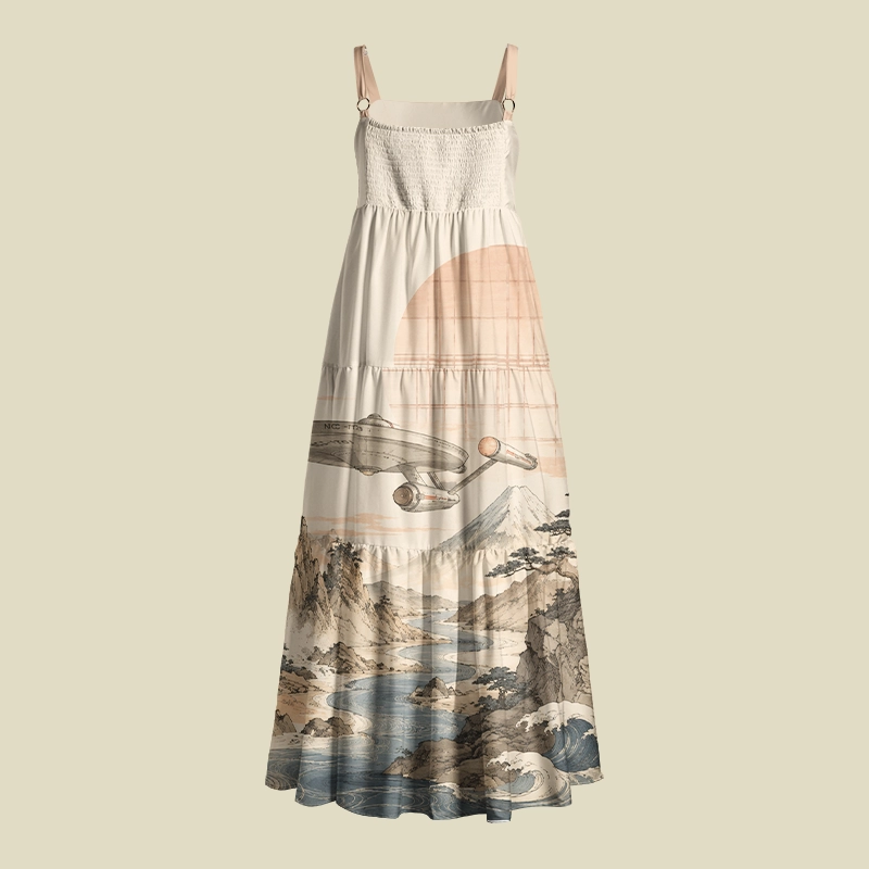 Sunset Spaceship Playful Maxi Dress