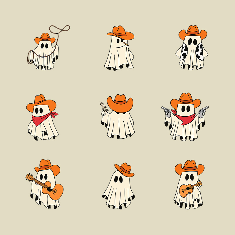 Halloween Cowboy Ghost Playful T-Shirt