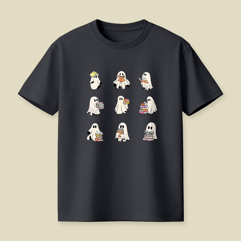 Reading Sheet Ghost Cute Ghosts Reading Pack Book Playful T-Shirt