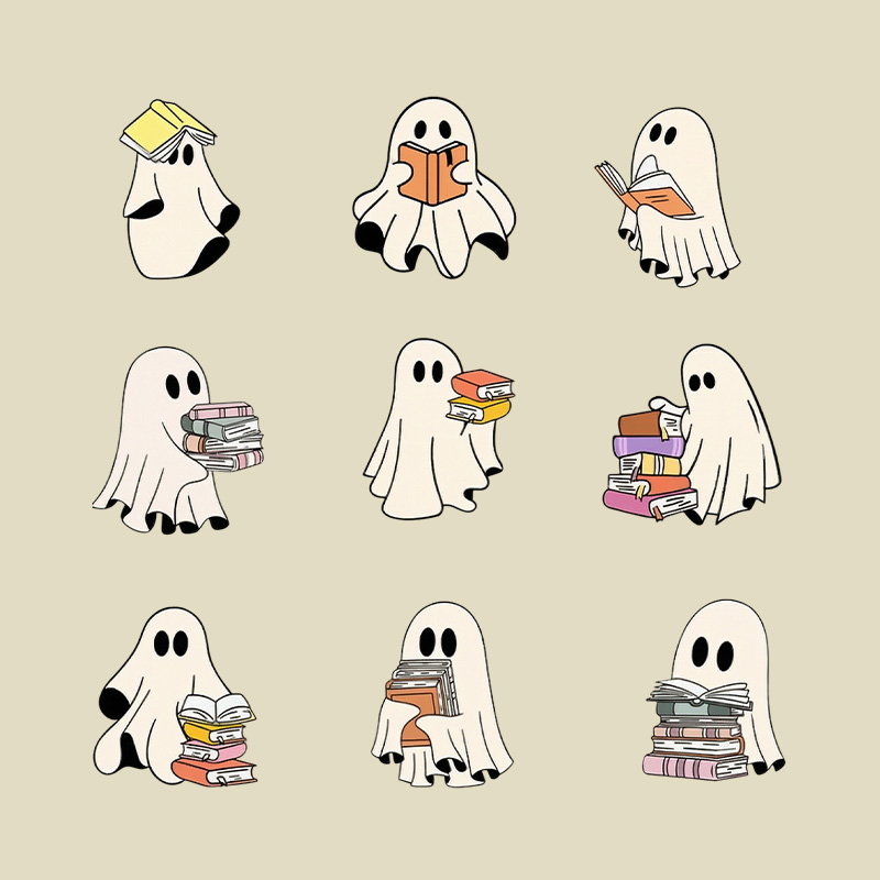 Reading Sheet Ghost Cute Ghosts Reading Pack Book Playful T-Shirt