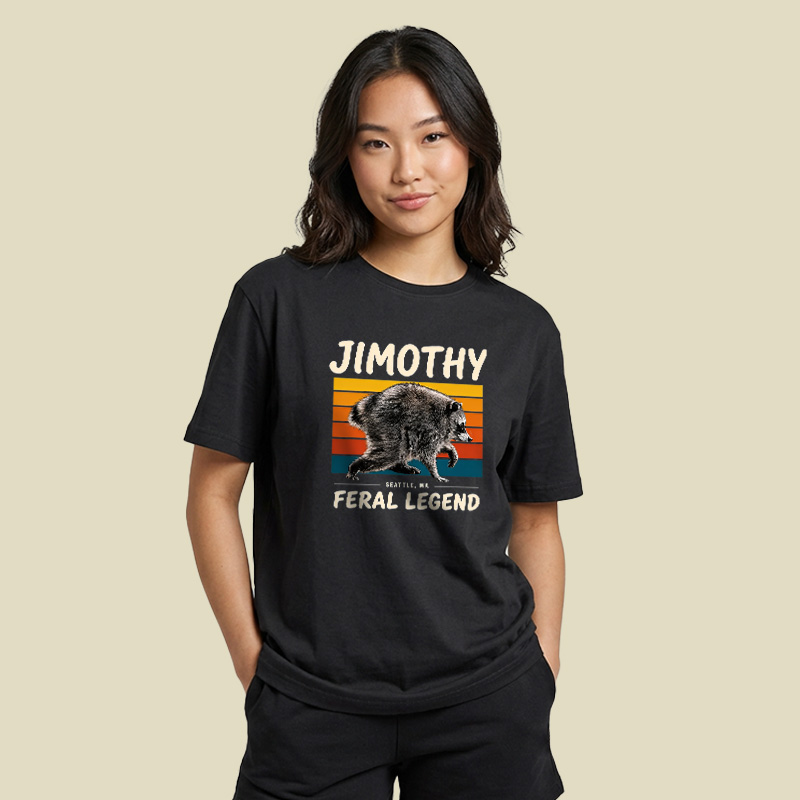 Jimothy Feral Legend Seattle Wildlife Raccoon Playful T-Shirt